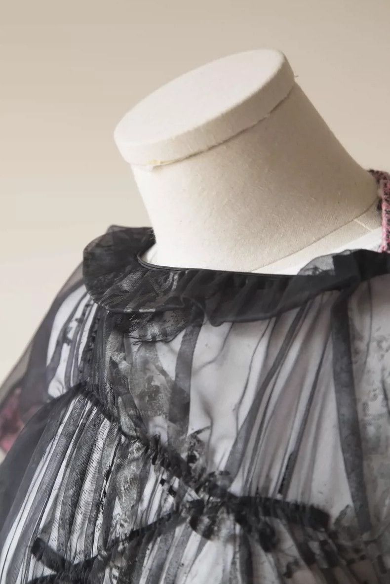 Comme des Garcons Comme Des Garcons Tulle tweed patchwork asymmetrical top Size M / US 6-8 / IT 42-44 - 6 Thumbnail