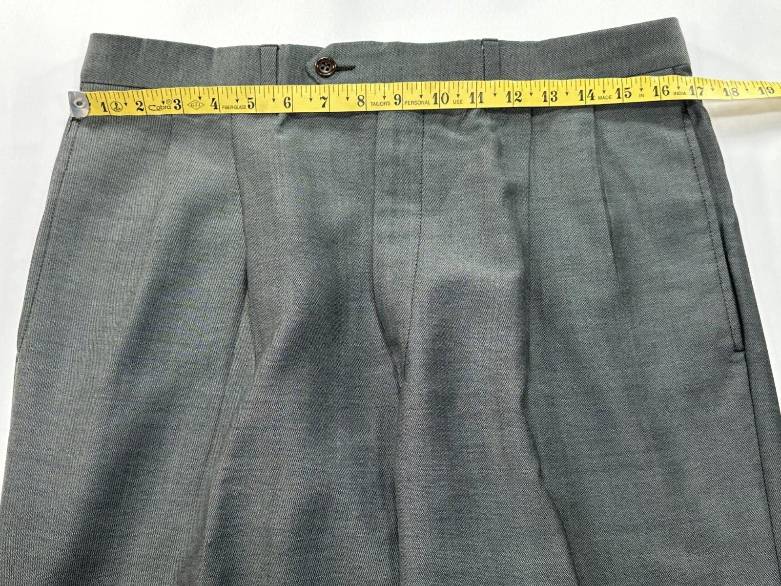 The Unbranded Brand Unbranded Pleated Straight Leg Dress Pants Mens Gray 34/30 Size US 34 / EU 50 - 3 Thumbnail