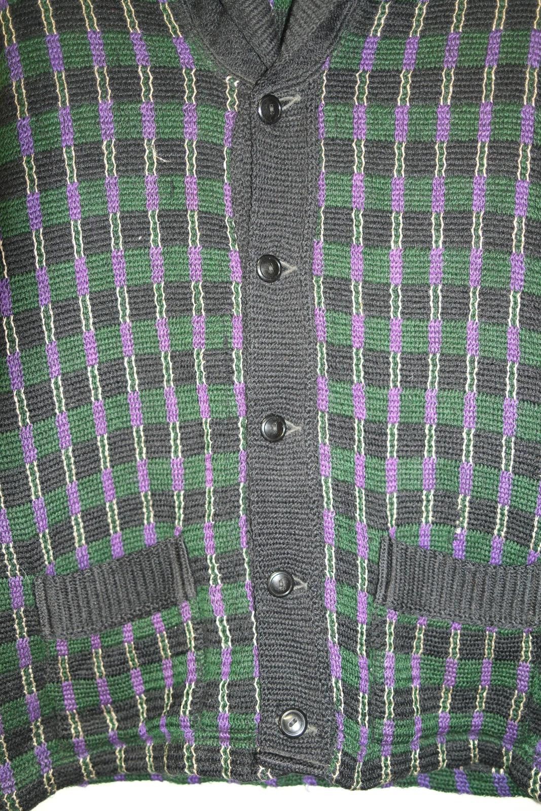 Other 90's Regent Knit Windowpane Plaid Cardigan Size M / US 6-8 / IT 42-44 - 4 Thumbnail