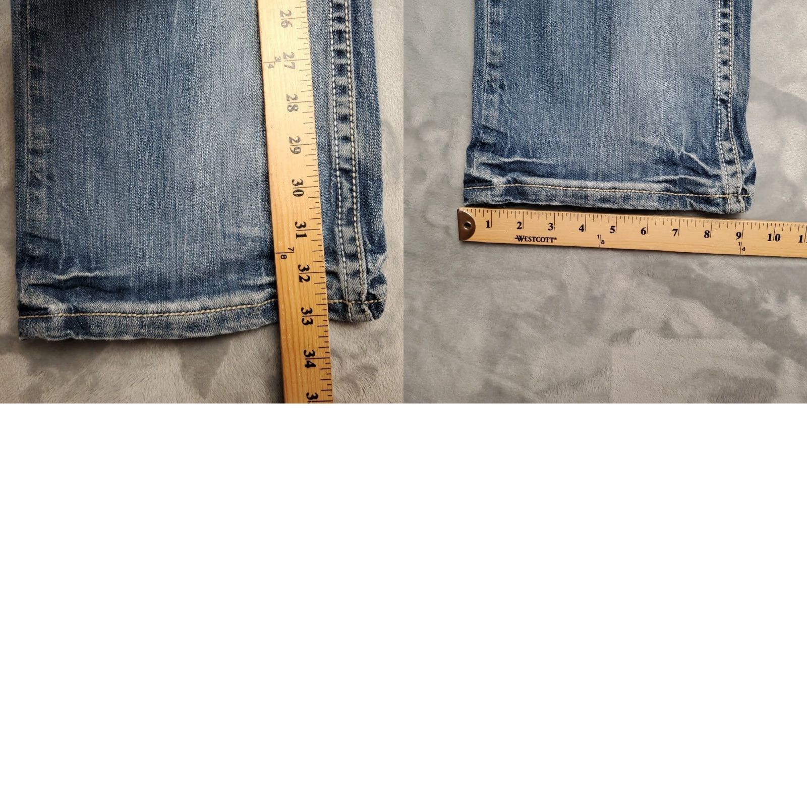 Vintage Cowgirl Tuff Jeans Women Bootcut 31x33 Denim Blue Western Cowboy Bucking Bronc Logo Embroidered Stretch Pants USA Mens Womens Size 24" / US 00 / IT 34 - 10 Thumbnail