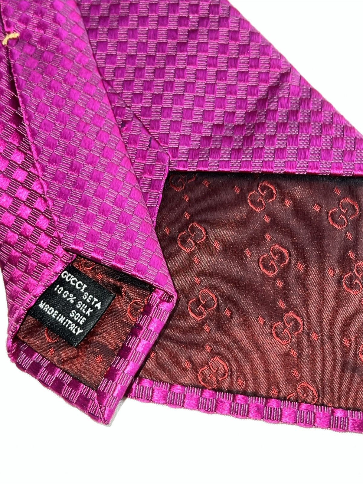 Gucci Gucci Men’s Pink Silk Tie Size ONE SIZE - 5 Thumbnail