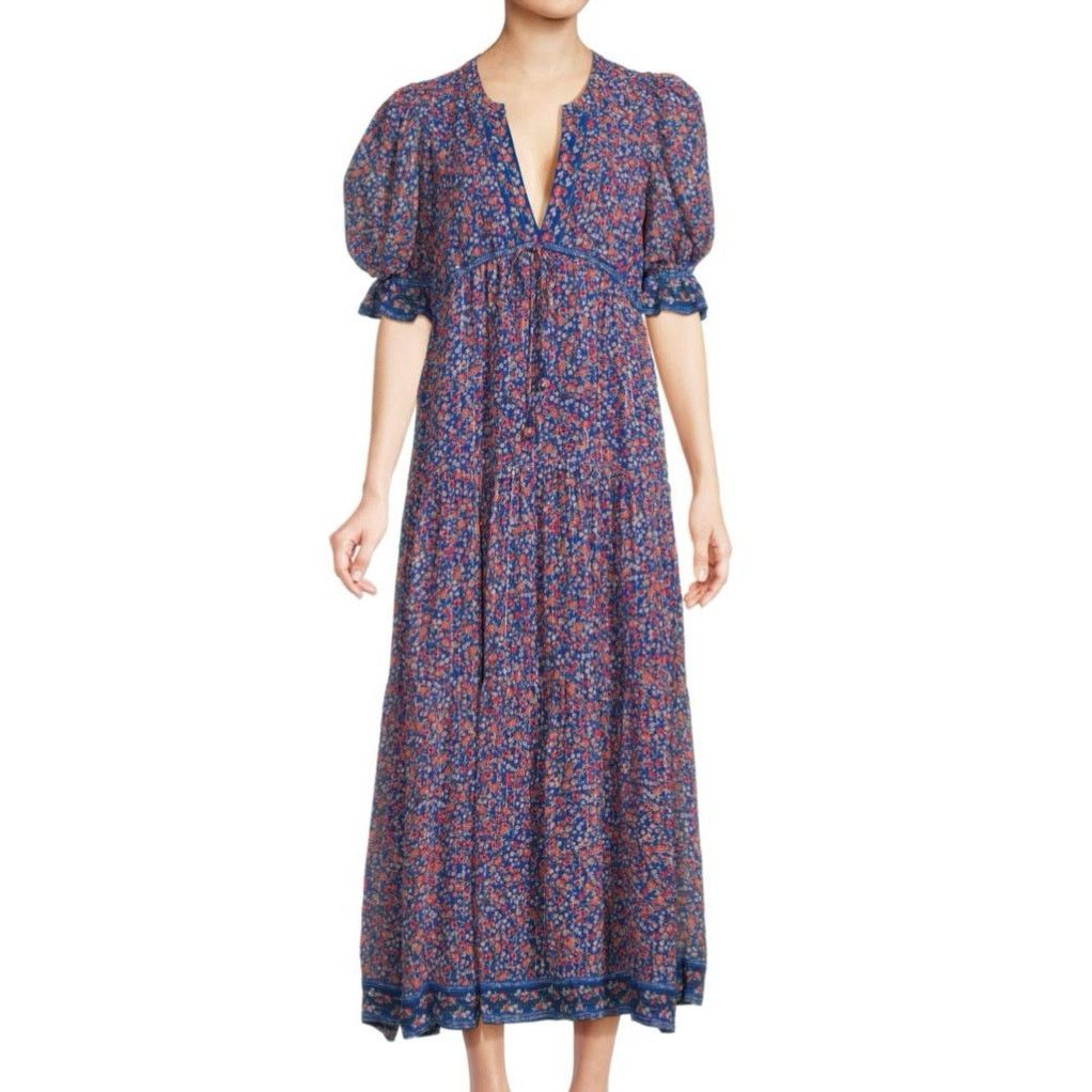 Saylor saylor lyna maxi floral dress size L blue red CL Size L / US 10 / IT 46 - 1 Thumbnail