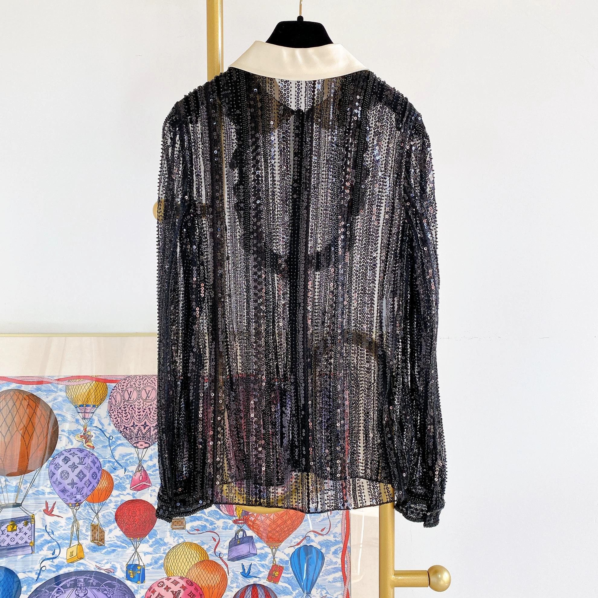 Miu Miu MIUMIU Black Sequin Jacket 40 Size S / US 4 / IT 40 - 2 Thumbnail