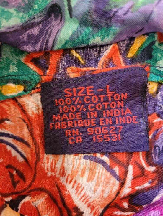 Vintage Vintage Hot Honey Tropical Mermaidcore Maxi Cotton Dress - L Size L / US 10 / IT 46 - 8 Thumbnail