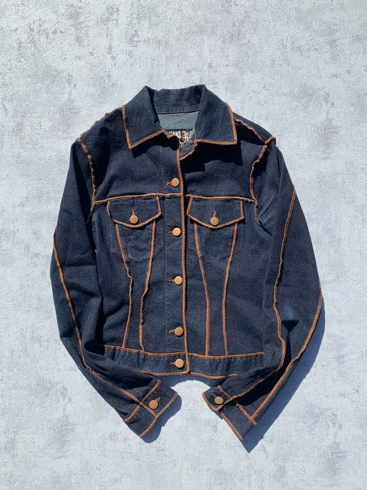 Jean Paul Gaultier Jean Paul Gaultier Navy Brut Denim Jacket - Small Size S / US 4 / IT 40 - 1 Thumbnail