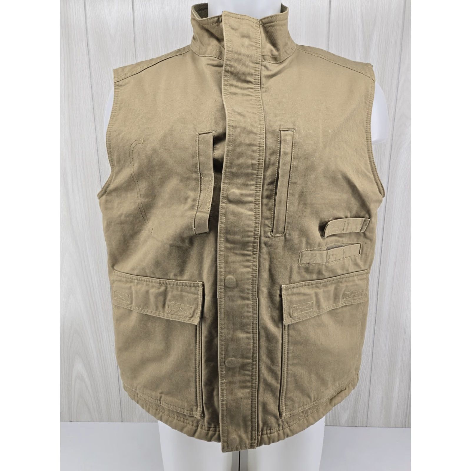 Vintage VINTAGE RedHead Utility Vest Mens Large Lined Fleece Tan Khaki Beige Cotton Canvas Zippered Pockets-Field Shirt/Coat Styled Size US L / EU 52-54 / 3 - 2 Thumbnail