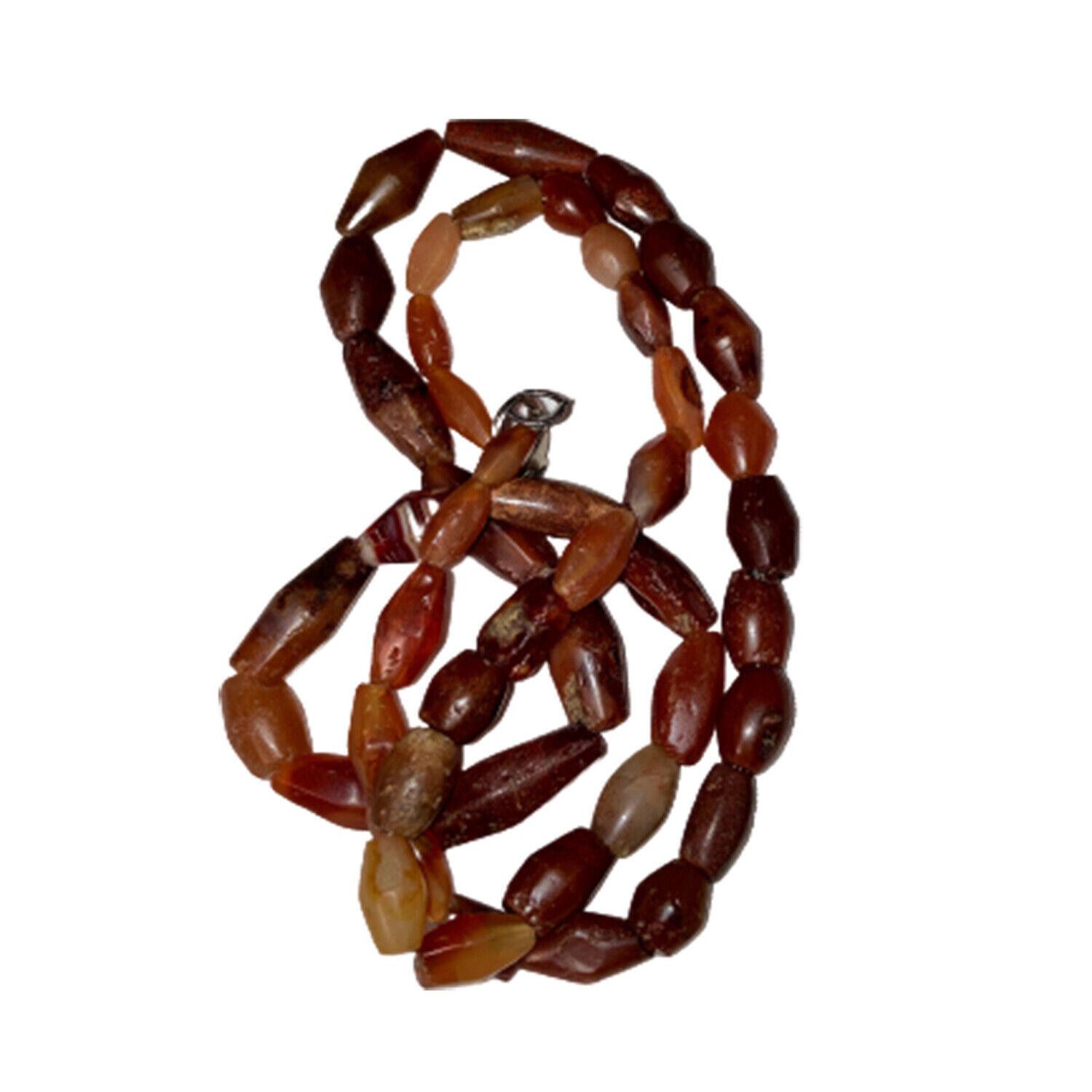 Handmade Carnelian Hand Cut Bead Necklace from Mali Africa Size ONE SIZE - 2 Thumbnail