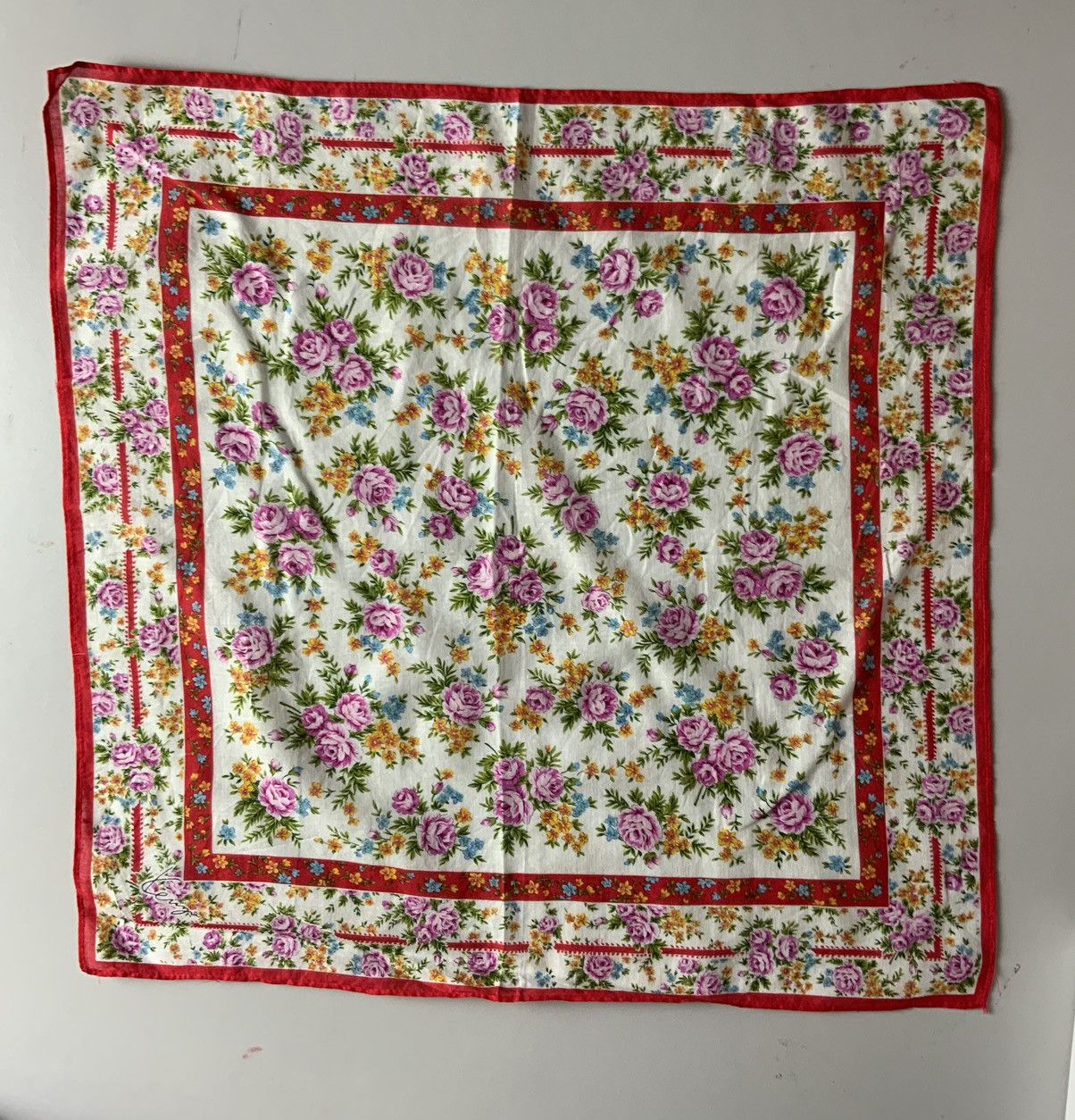 Japanese Brand Kenzo Flower Bandana Handkerchief Size ONE SIZE - 4 Thumbnail