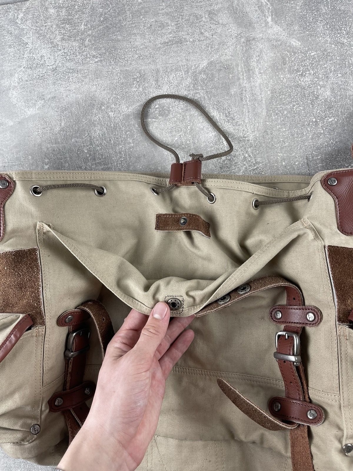 Vintage Machu Picchu Canvas Leather Messenger Bag Crossbody Travel Size ONE SIZE - 14 Thumbnail