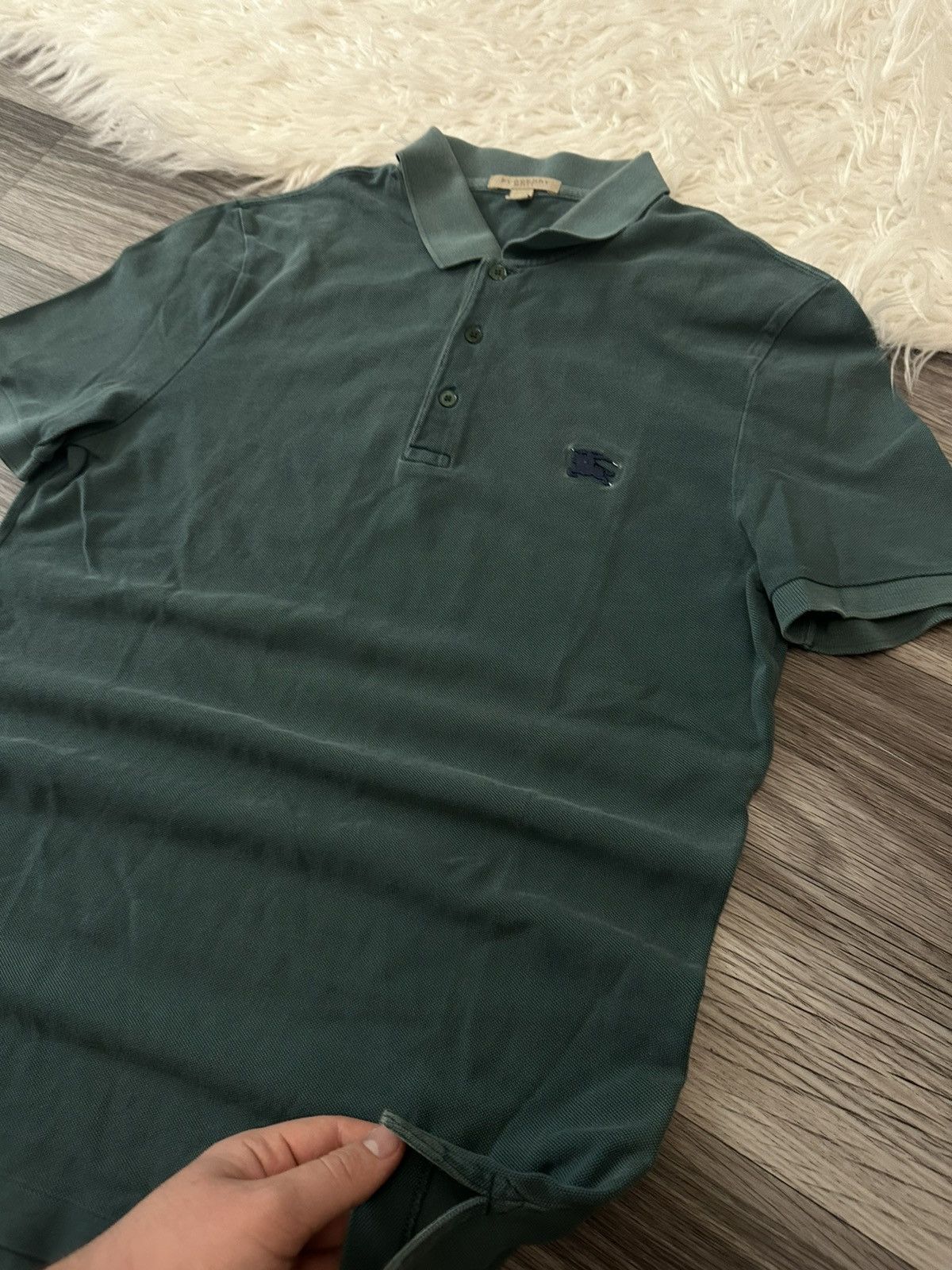 Burberry Burberry Vintage Green Metal Logo Polo T shirt luxury rare Size US M / EU 48-50 / 2 - 3 Thumbnail