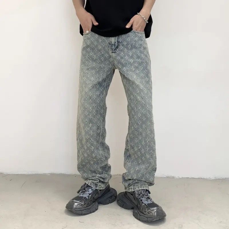 Jean × Vintage Streetwear Design Cross Straight Jeans Pants y2k Size US 30 / EU 46 - 1 Thumbnail