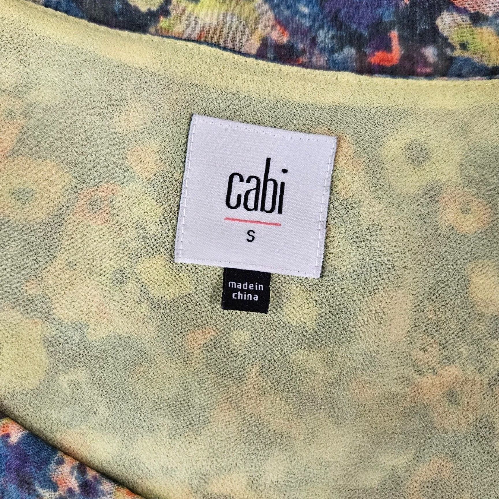 Vintage Cabi 5041 Blouse Womens Positano Yellow Floral Sleeveless Scoop Neck Sz S Shirt Ladies Size S / US 4 / IT 40 - 6 Thumbnail