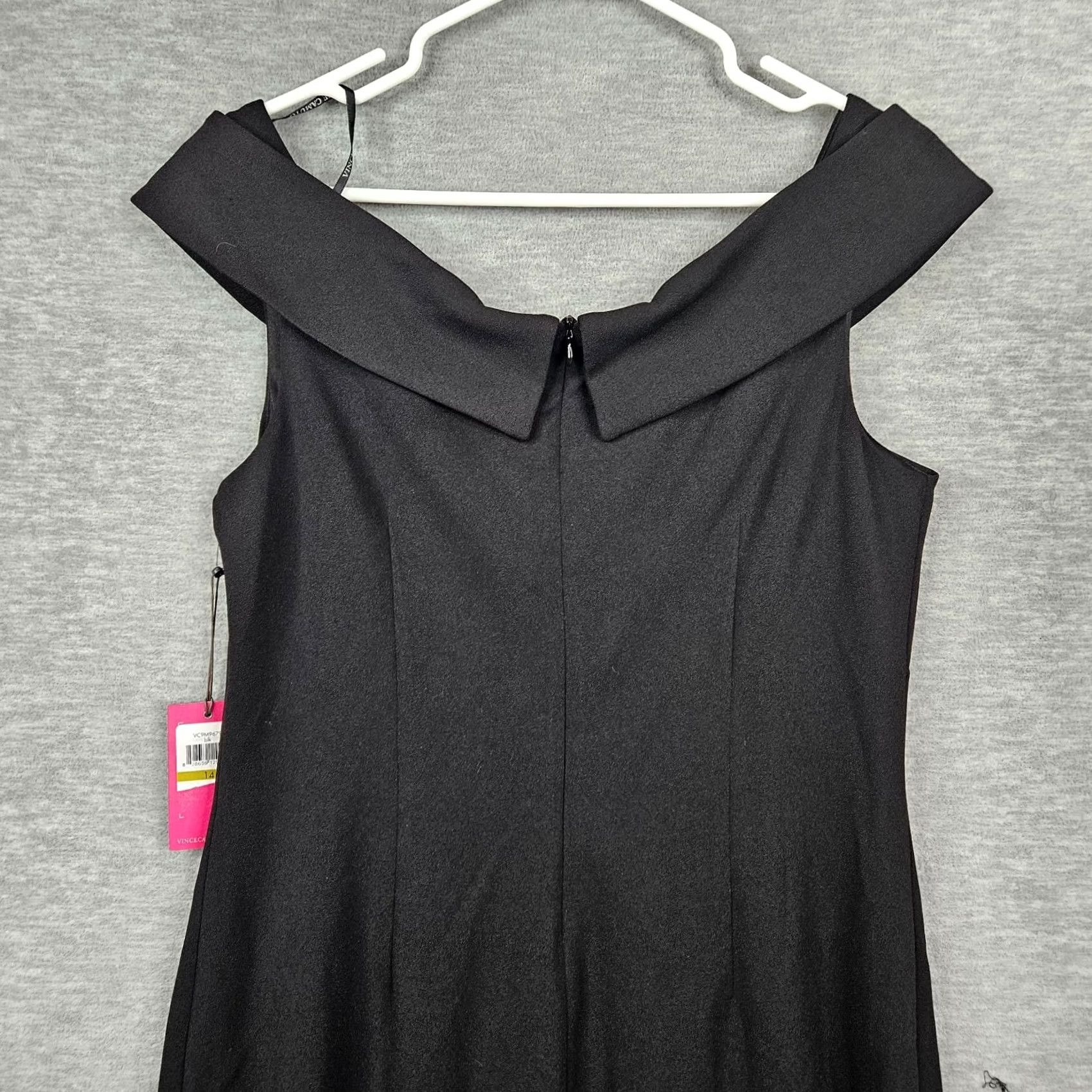 Vince Camuto Vince Camuto Black Off-The-Shoulder Sheath Dress Size 14 NEW Womens Short Sleeve Polyester Spandex Size XL / US 12-14 / IT 48-50 - 7 Thumbnail