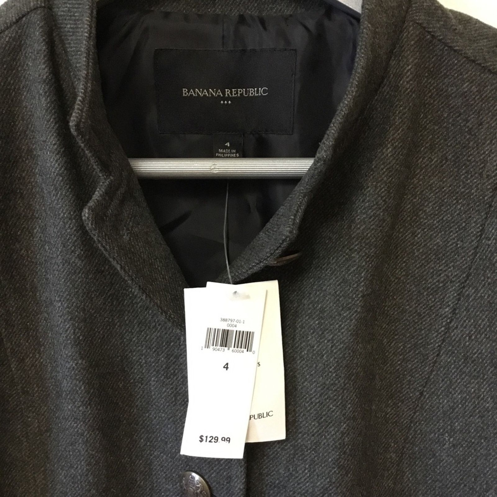 Banana Republic Banana Republic Gray Button-Up Military Jacket Size S / US 4 / IT 40 - 2 Thumbnail