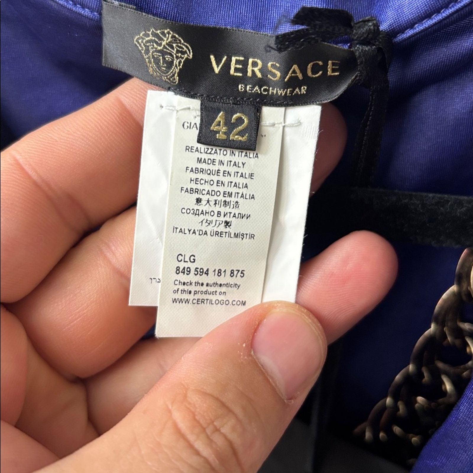 Versace NWT Versace Black Beachwear Tag Purple Women's Size S Size S / US 4 / IT 40 - 8 Thumbnail