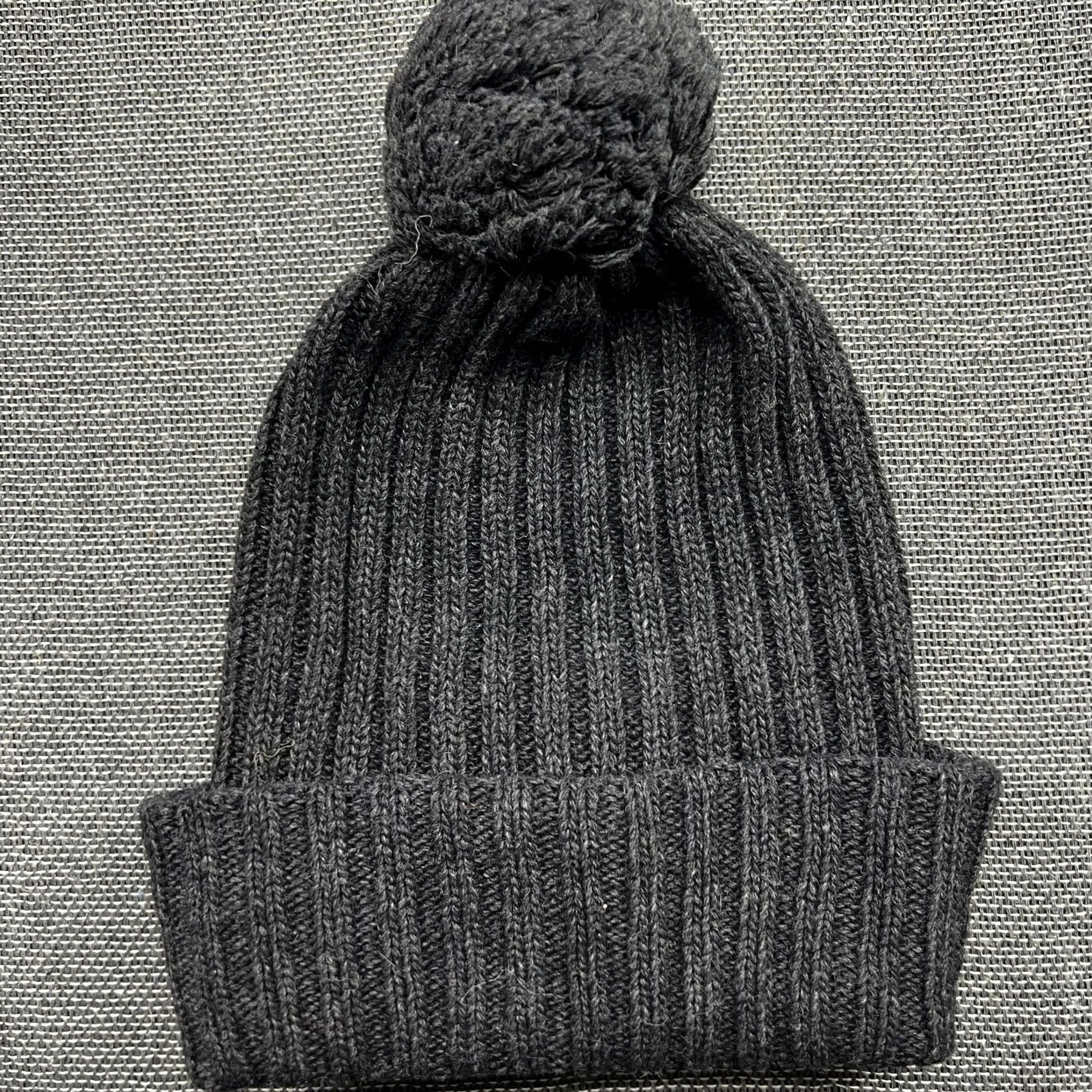 Diesel VINTAGE Diesel Beanie Hat One Size OS 100% Wool Gray Cuffed Ribbon Pom Pom Unisex Adults Mens Womens Size ONE SIZE - 2 Thumbnail