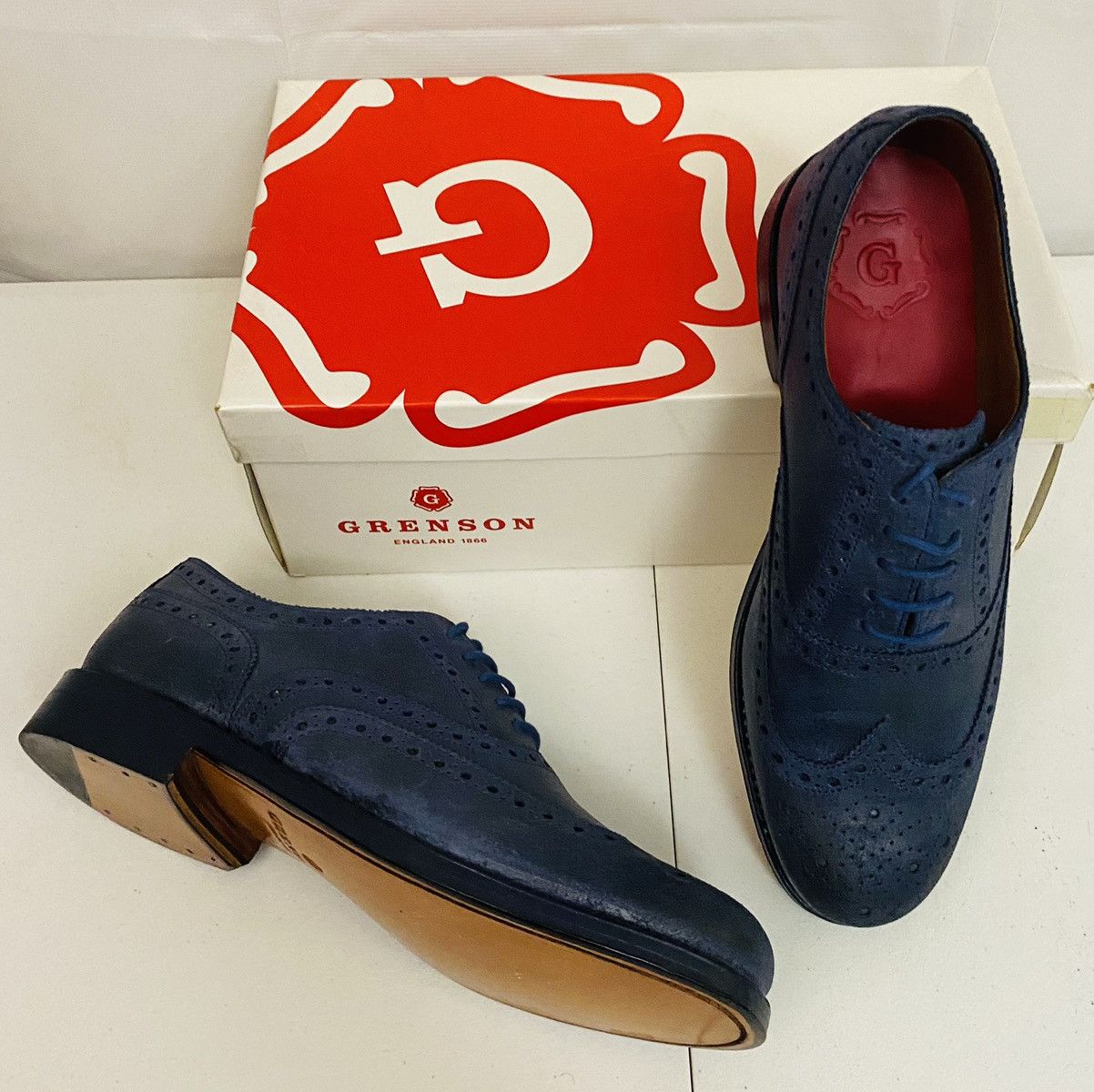 Grenson GRENSON 5033 Stanley Blue Raw Leather Brogue 11.5 New Size US 11.5 / EU 44-45 - 14 Thumbnail