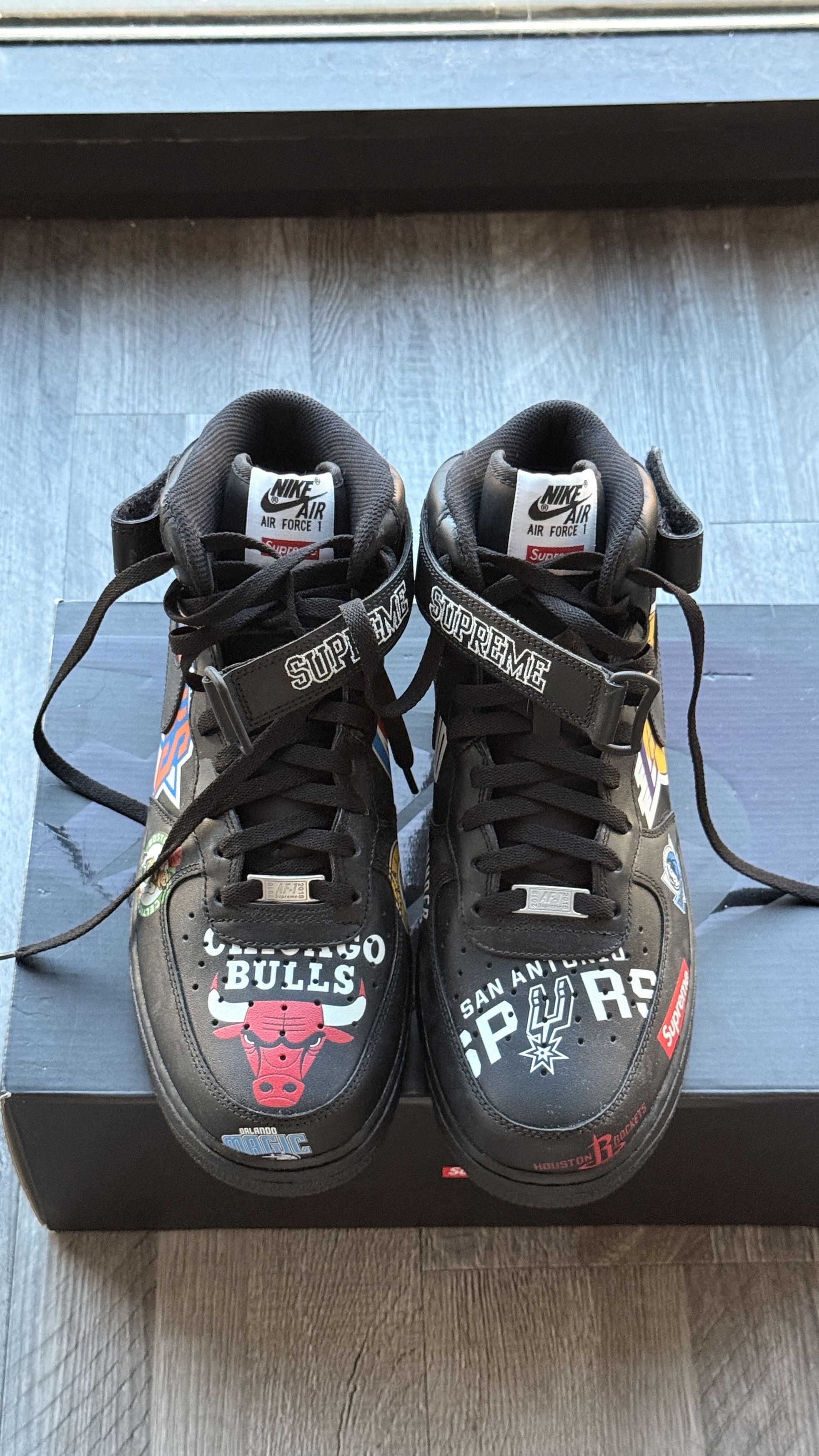 Nike Supreme Air Force 1 NBA Black Size US 12 / EU 45 - 3 Thumbnail