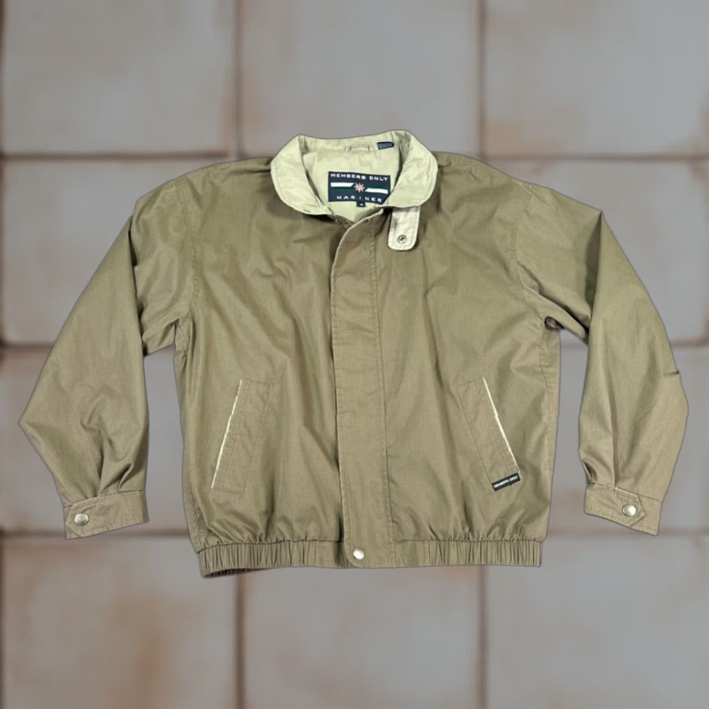 Members Only VINTAGE Members Only Jacket Adult MEDIUM Brown Tan Mariner Windbreaker 90s Mens Brown Windbreaker Jacket Size US M / EU 48-50 / 2 - 1 Thumbnail