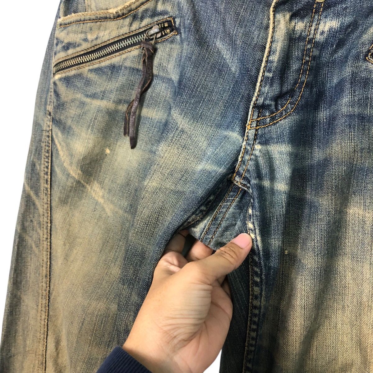 Japanese Brand Monsieur Nicole Vintage Distressed Denim Rare Fade Size 34" / US 12 / IT 48 - 17 Thumbnail