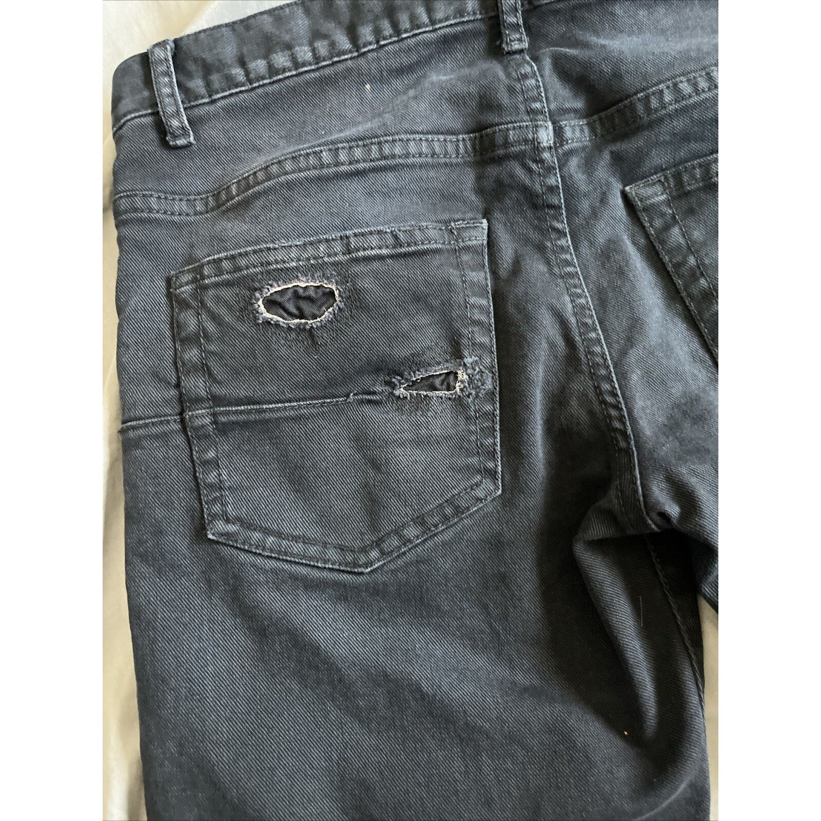 Dior Dior Black & Silver Distressed Jeans Size 31 Size US 31 - 11 Thumbnail