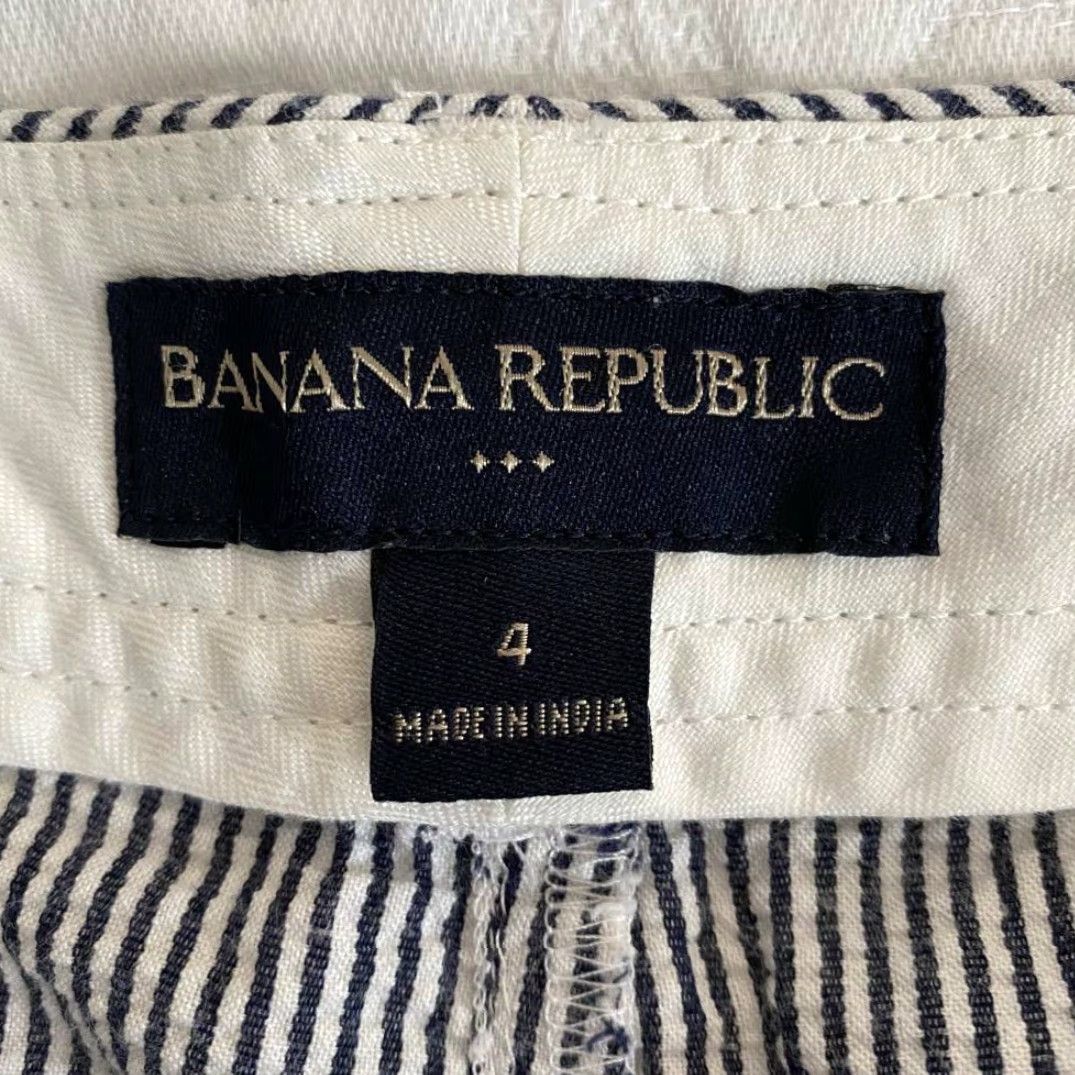 Banana Republic Banana Republic Blue White Striped Boot Cut Pants Womens 4 Size 27" / US 4 / IT 40 - 3 Thumbnail