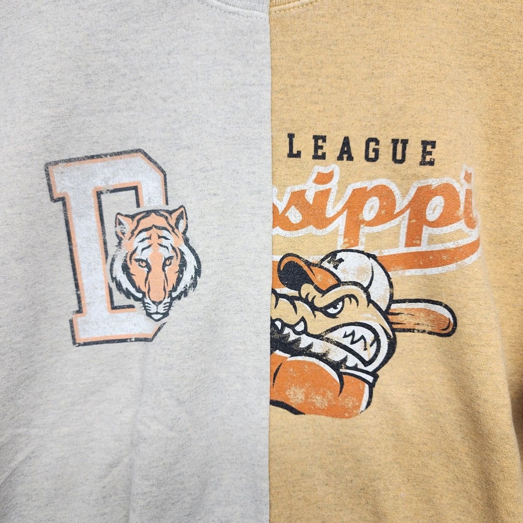 Bdg BDG Urban Outfitters Duo Crewneck League Sweatshirt Small Spliced Alligators Womens Pullover Crew Neck Long Sleeve Yellow - Size S / US 4 / IT 40 - 7 Thumbnail
