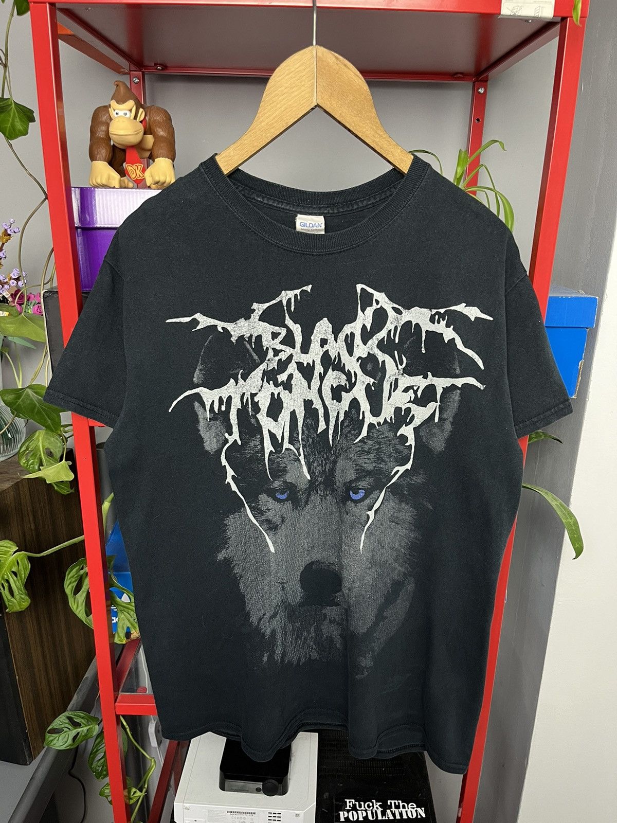 Band Tees × Vintage Rare vintage y2k Black Tongue wolf graphic metal band tee Size US M / EU 48-50 / 2 - 1 Thumbnail