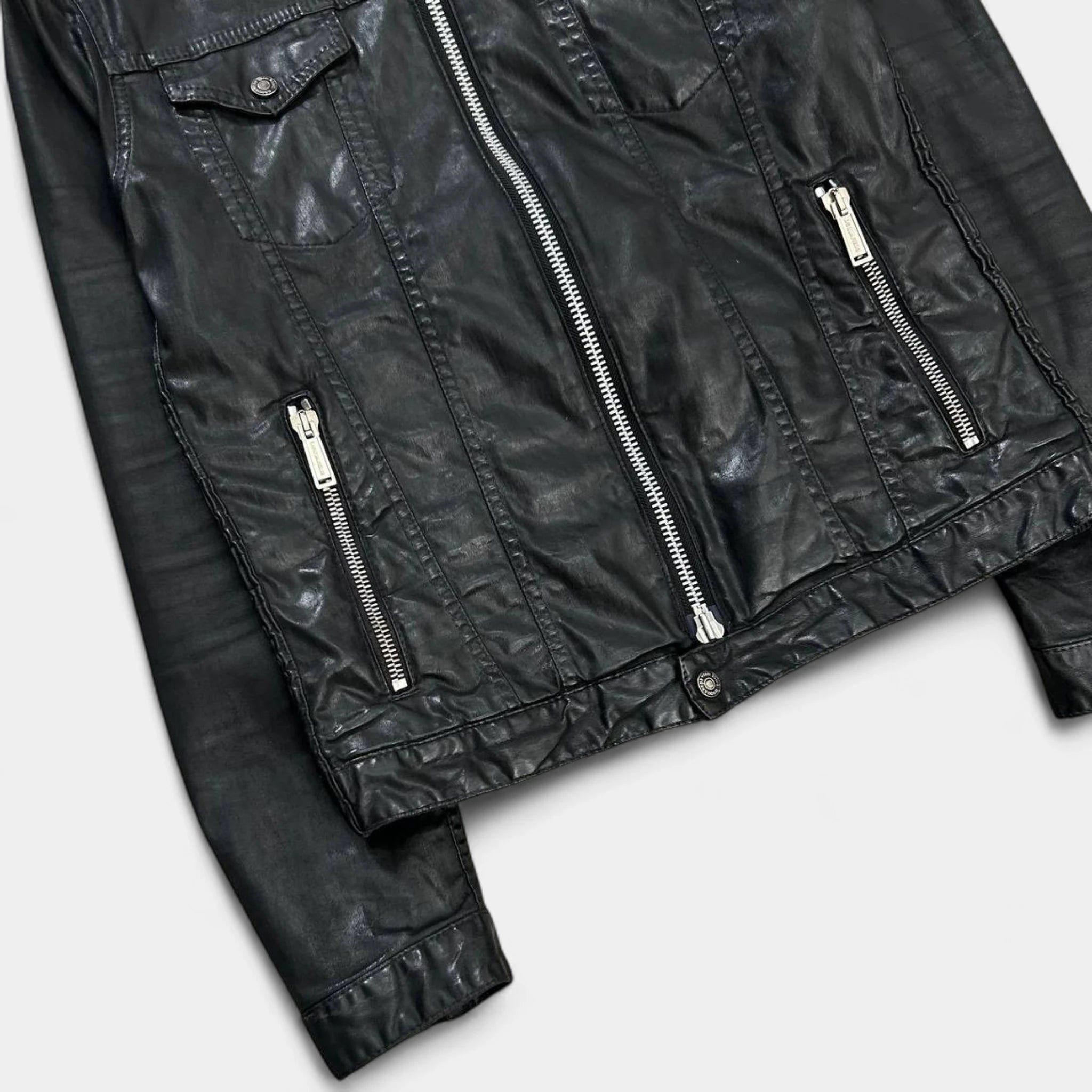 Dsquared2 Dsquared2 Black Waxed Denim Jacket Size US L / EU 52-54 / 3 - 2 Thumbnail