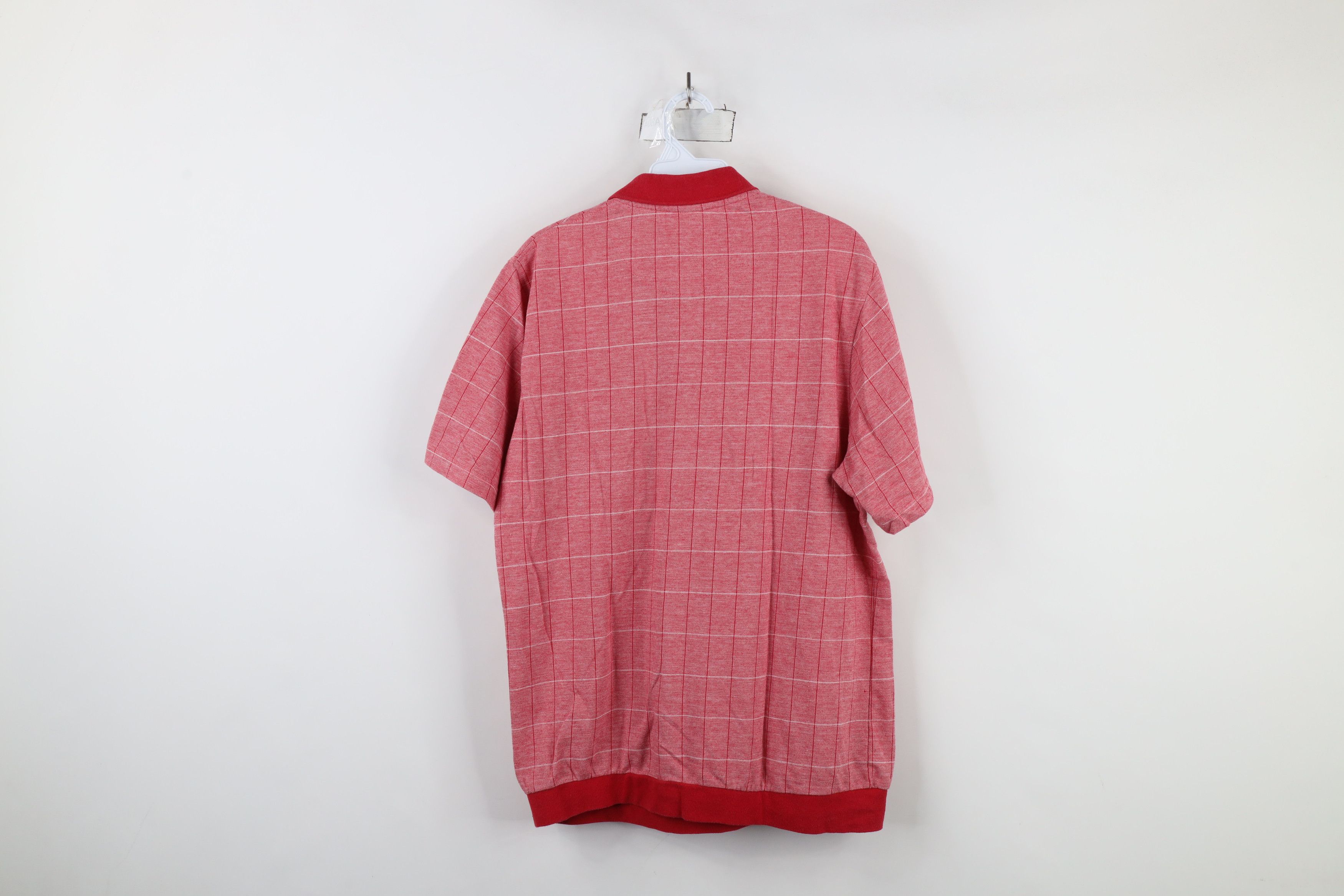 Vintage Vintage 90s Streetwear Knit Pullover Polo Shirt Red Plaid Size US L / EU 52-54 / 3 - 10 Thumbnail