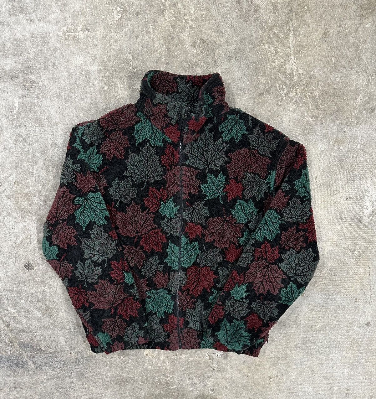 Vintage 90s Canadian Polar Bear Maple Leaf Fleece Jacket