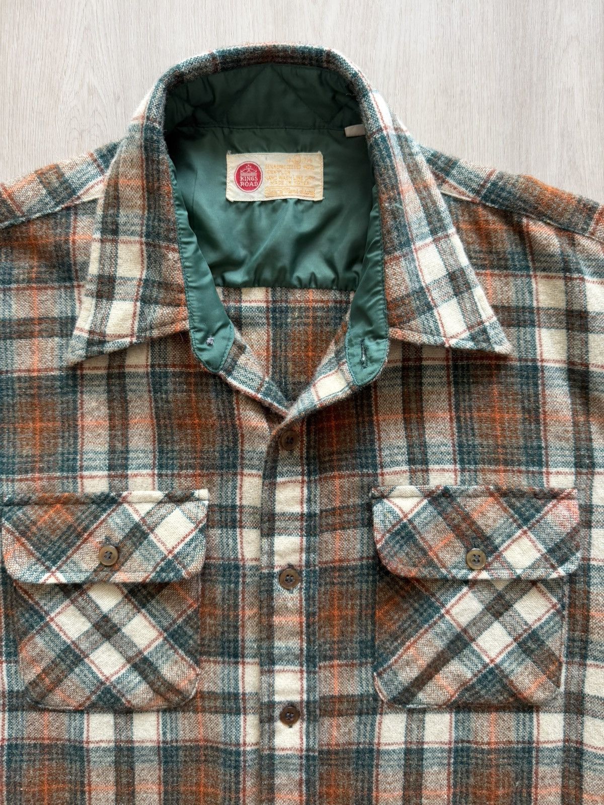 Vintage Vintage Sears Kings Road Shirt Flannel Wool Blend Sz M Grung Size US M / EU 48-50 / 2 - 3 Thumbnail