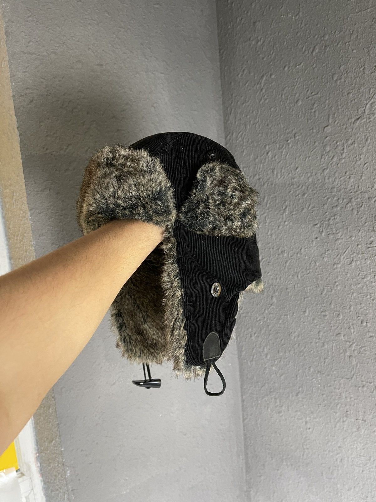 Japanese Brand × Vintage Y2K Faux Fur Ushanka Vintage Fuzzy Warm Trapper Cross Hat Size ONE SIZE - 1 Thumbnail