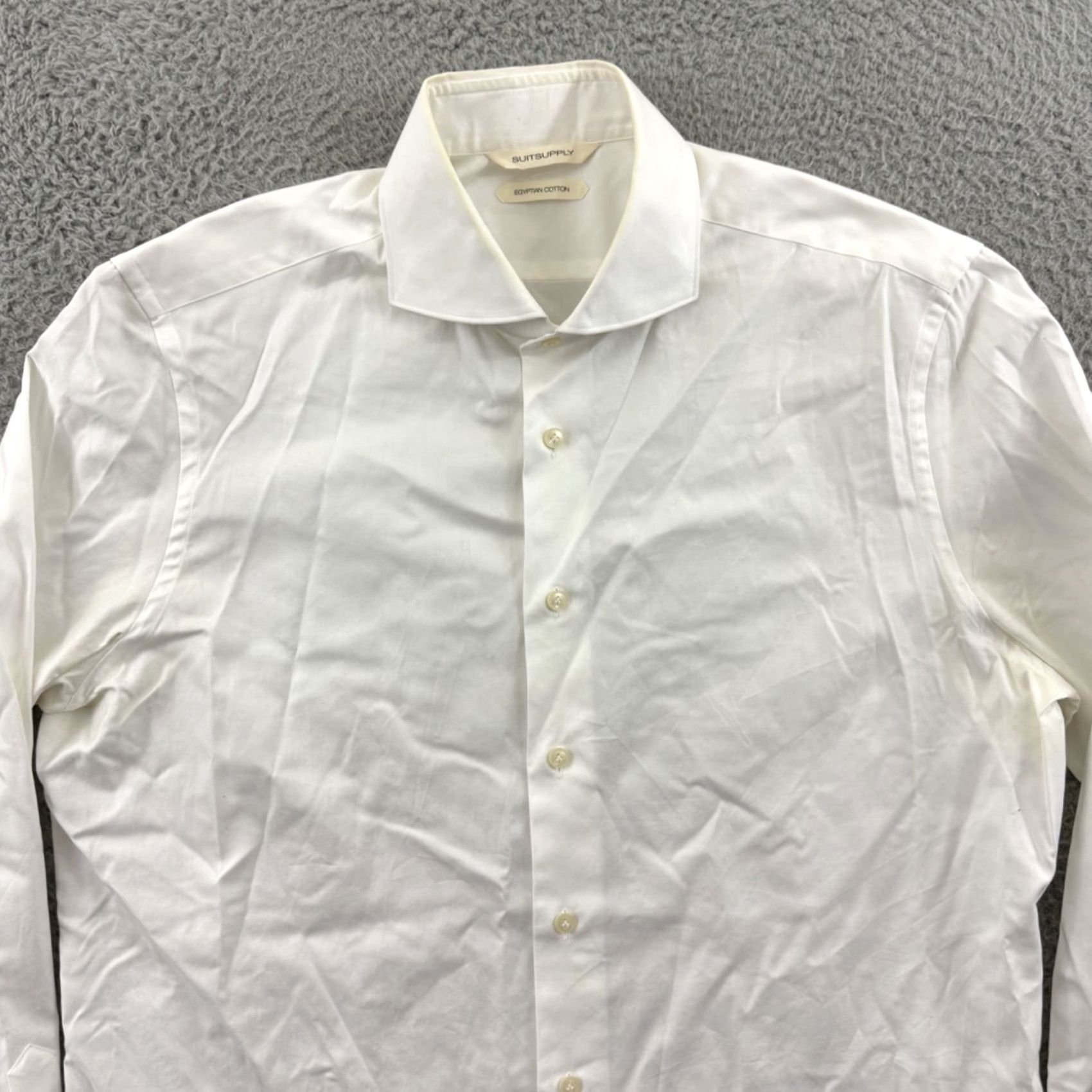 Suitsupply Suitsupply Tuxedo Shirt Mens Medium Slim Fit White Egyptian Cotton French Cuff Shirt Size US M / EU 48-50 / 2 - 3 Thumbnail