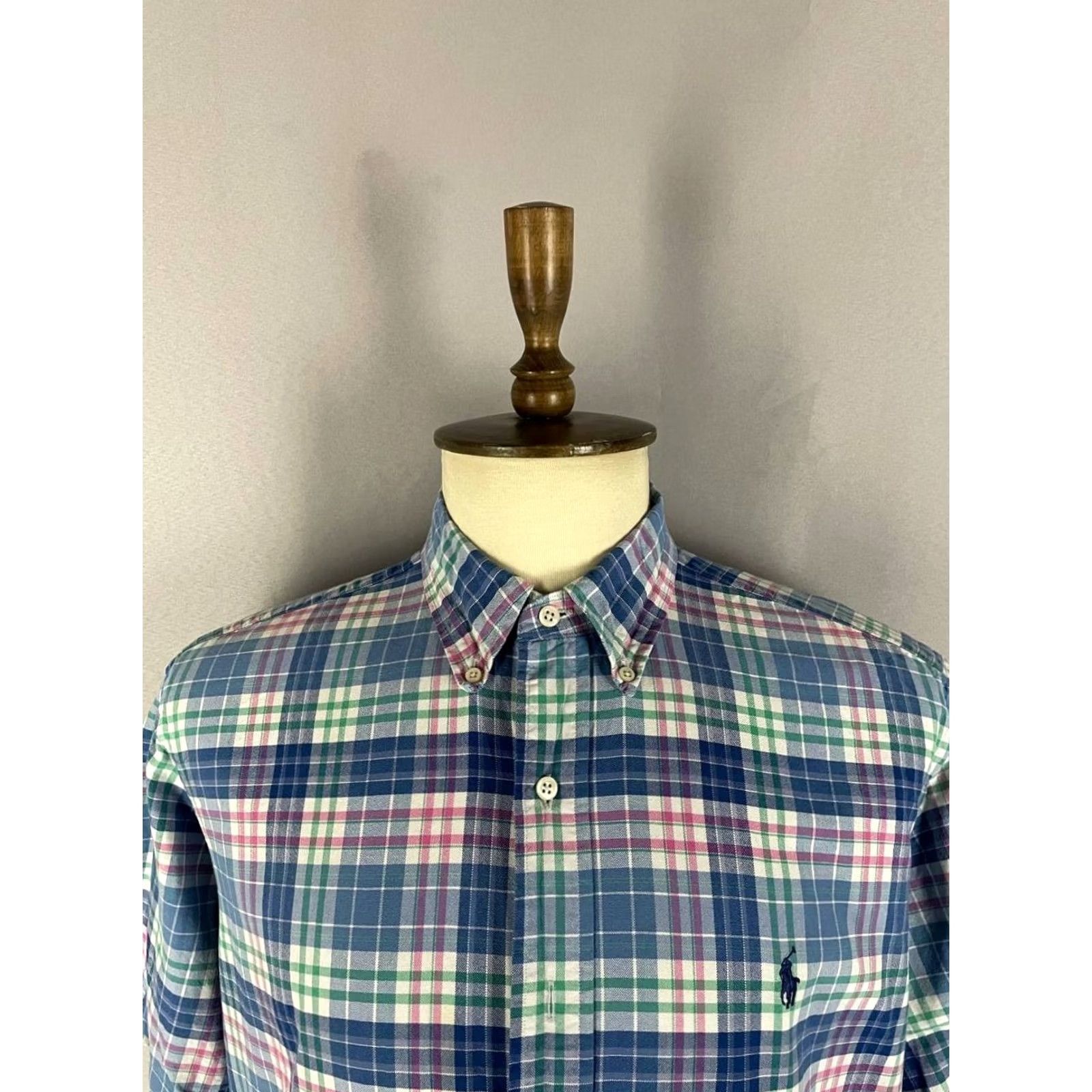 Ralph Lauren Ralph Lauren Mens Button-Down Shirt XL Blue Plaid Short Sleeve Classic Fit Size US XL / EU 56 / 4 - 4 Thumbnail