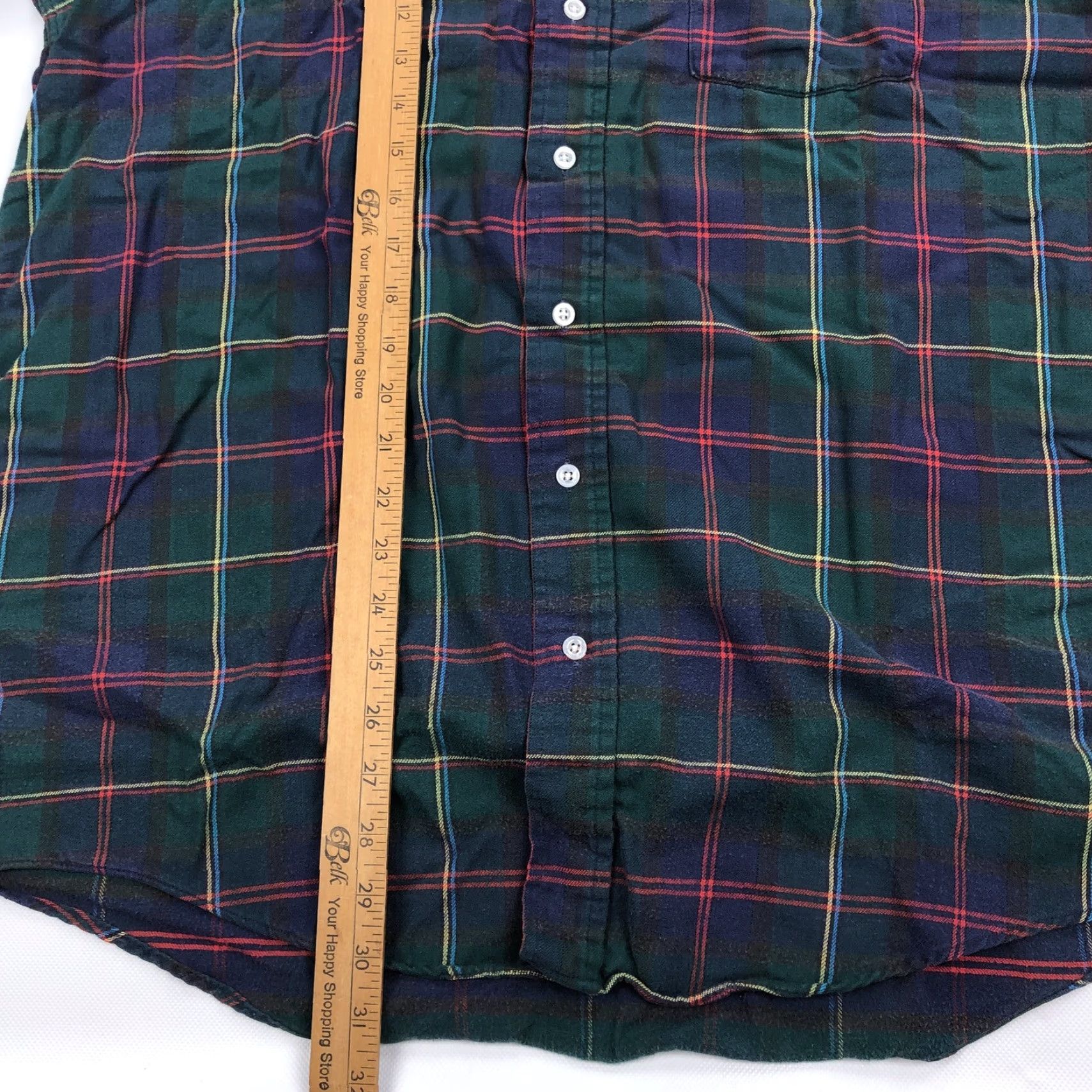 Vintage L.L. Bean Men's Large Tall Green Plaid Flannel Button-Down Shirt Vintage USA Size US L / EU 52-54 / 3 - 6 Thumbnail
