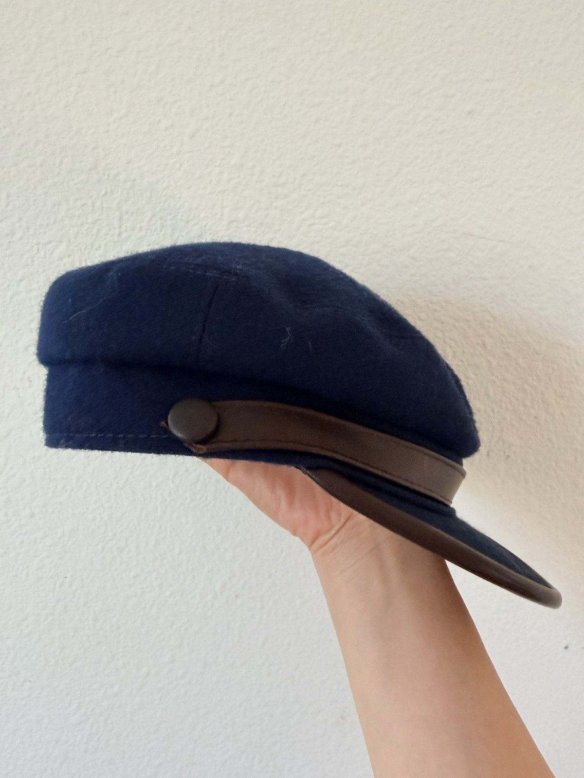 Other Sterkowski Wool Newsboy Cap Navy Blue Baker Boy Hat EUC Size ONE SIZE - 4 Thumbnail