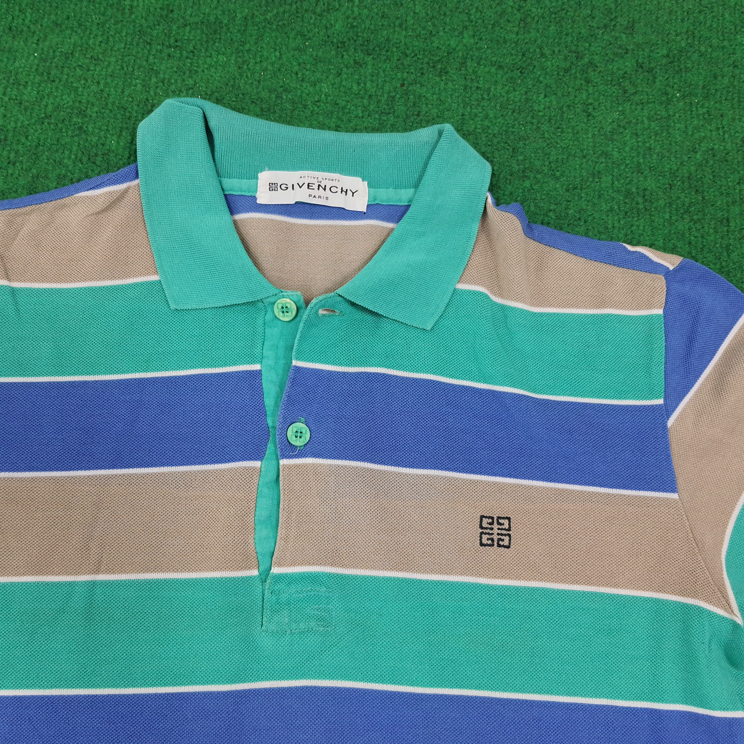 Vintage Vintage Givenchy Paris Stripes Designer Polo Shirt Size US S / EU 44-46 / 1 - 2 Thumbnail