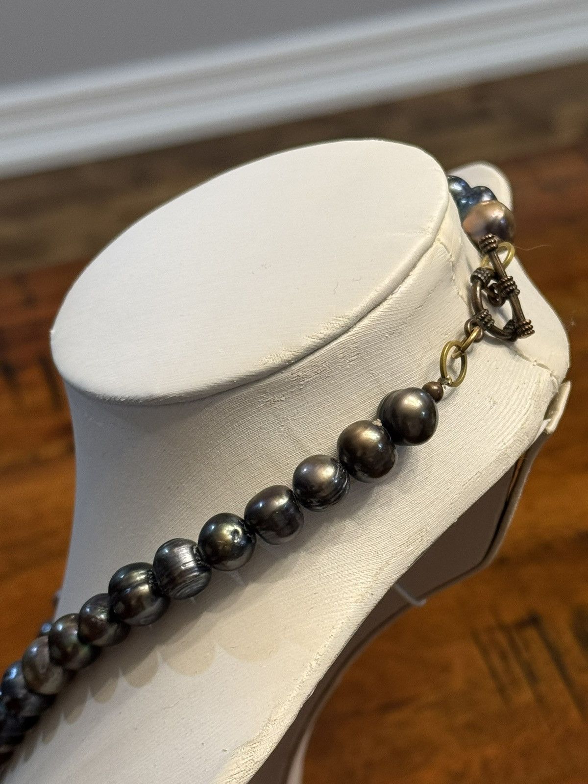 Jewelry Baroque Black Tahitian Natural Pearl Strand Necklace Size 30 - 13 Thumbnail