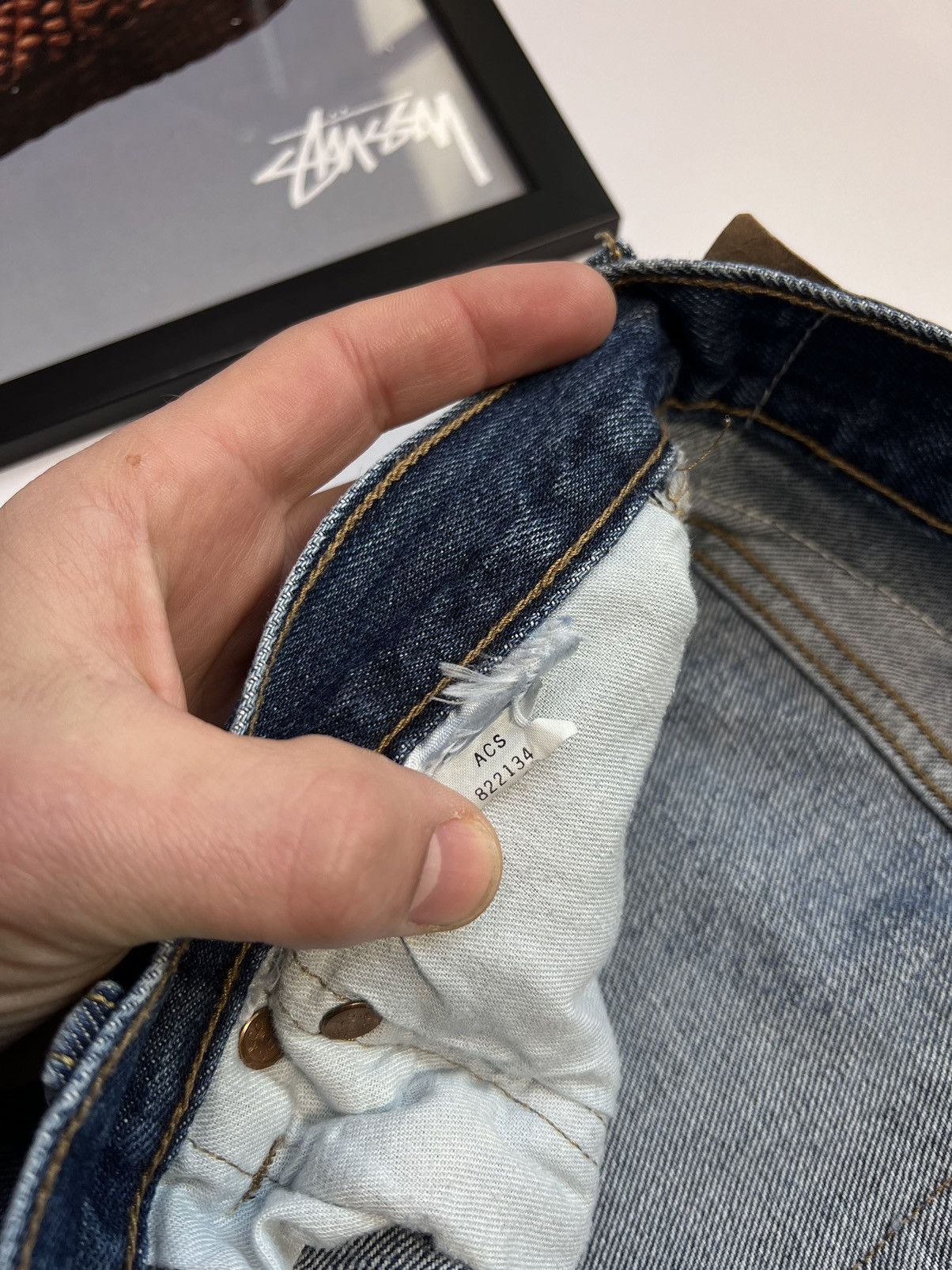 Levi's × Vintage Vintage 90s Levi's 501 Washed Light Blue Denim Jeans 36x30 Size US 36 / EU 52 - 10 Thumbnail