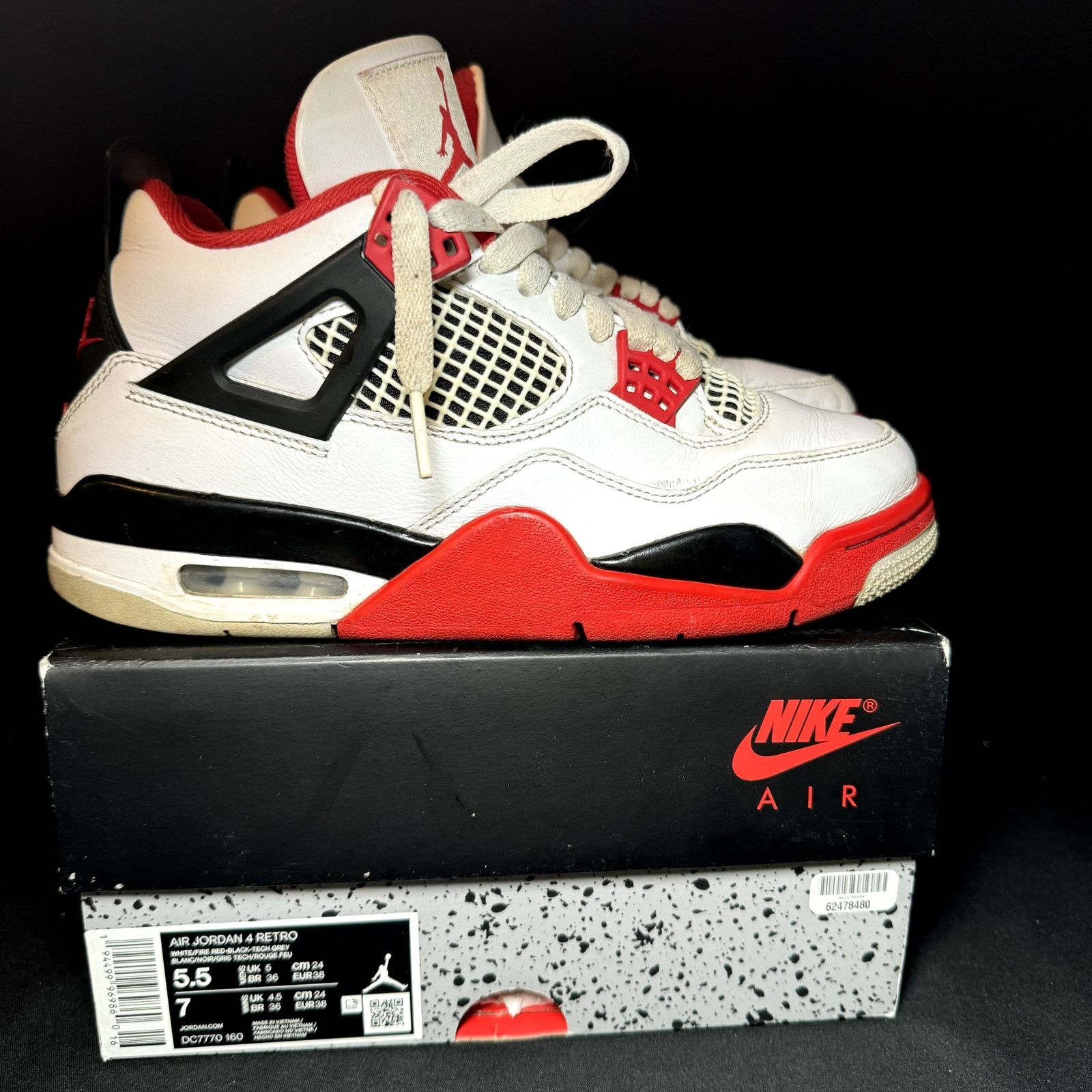 Size 5.5 - Nike Air Jordan 4 Retro OG Fire Red Men's Shoes
