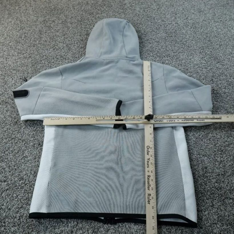 Nike Nike Jacket Mens S Gray White Tech Fleece Windrunner Full Zip Hooded Swoosh Coat Size US S / EU 44-46 / 1 - 7 Thumbnail