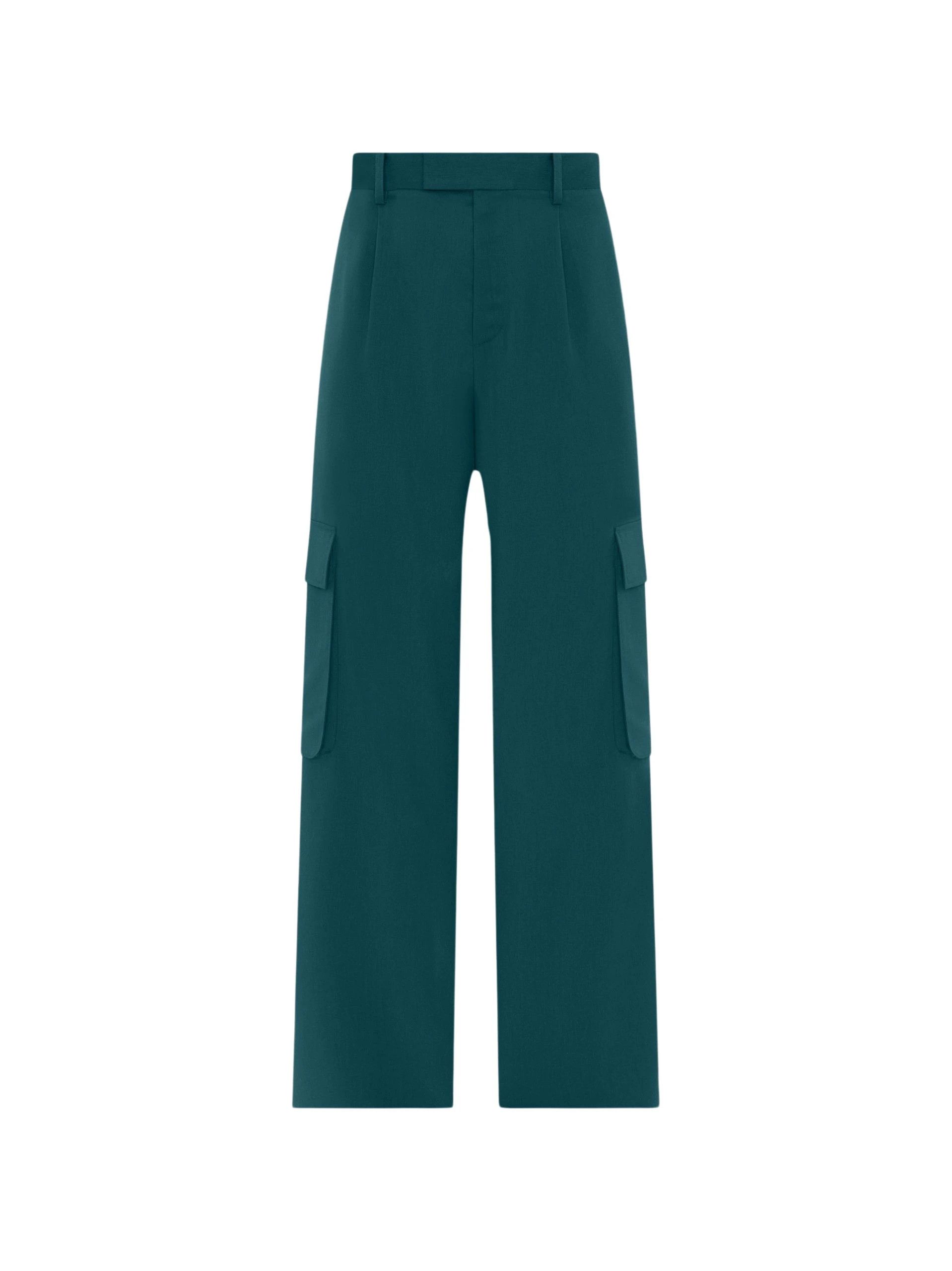 Amiri oc11z0225 Wide Leg Pleated Cargo Pant in Green Size 28" / US 6 / IT 42 - 1 Thumbnail