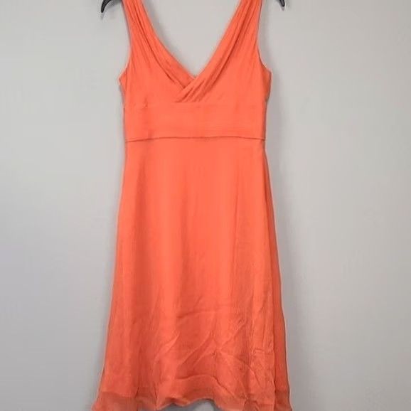 J.Crew J. Crew A Line Dress Womens Petite 8 Orange 100% Silk Sleeveless Fairy Size M / US 6-8 / IT 42-44 - 6 Thumbnail