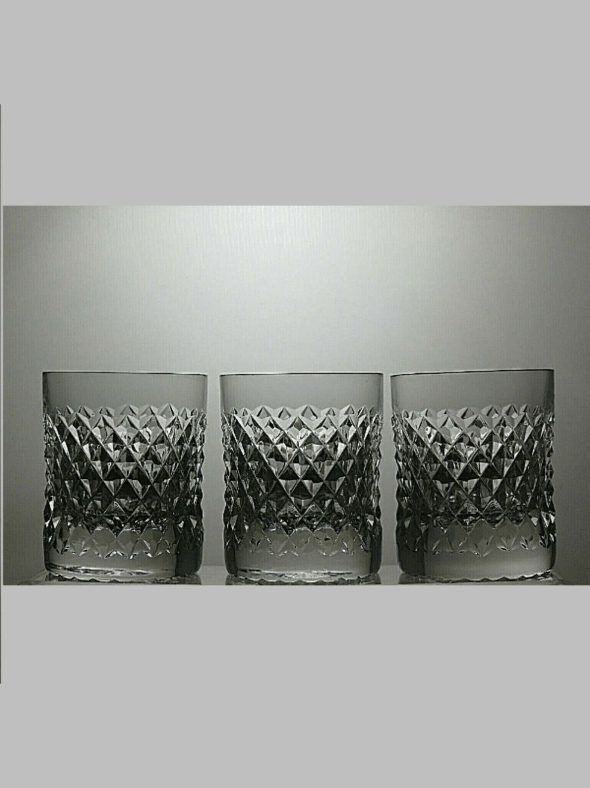 The Unbranded Brand Lead Crystal Cut Glass Set Of 3 Tumblers 3 1/8" Size ONE SIZE - 1 Thumbnail