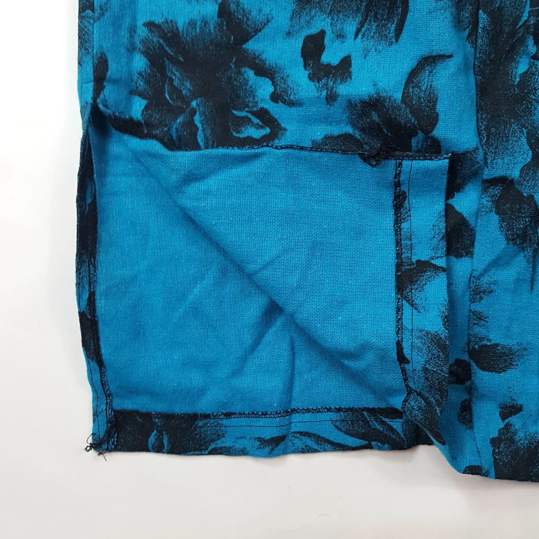 Vintage VINTAGE 80s Wool Blend Floral Blue Midi Skirt Women Size 11 Straight Pleated Size 32" / US 10 / IT 46 - 4 Thumbnail