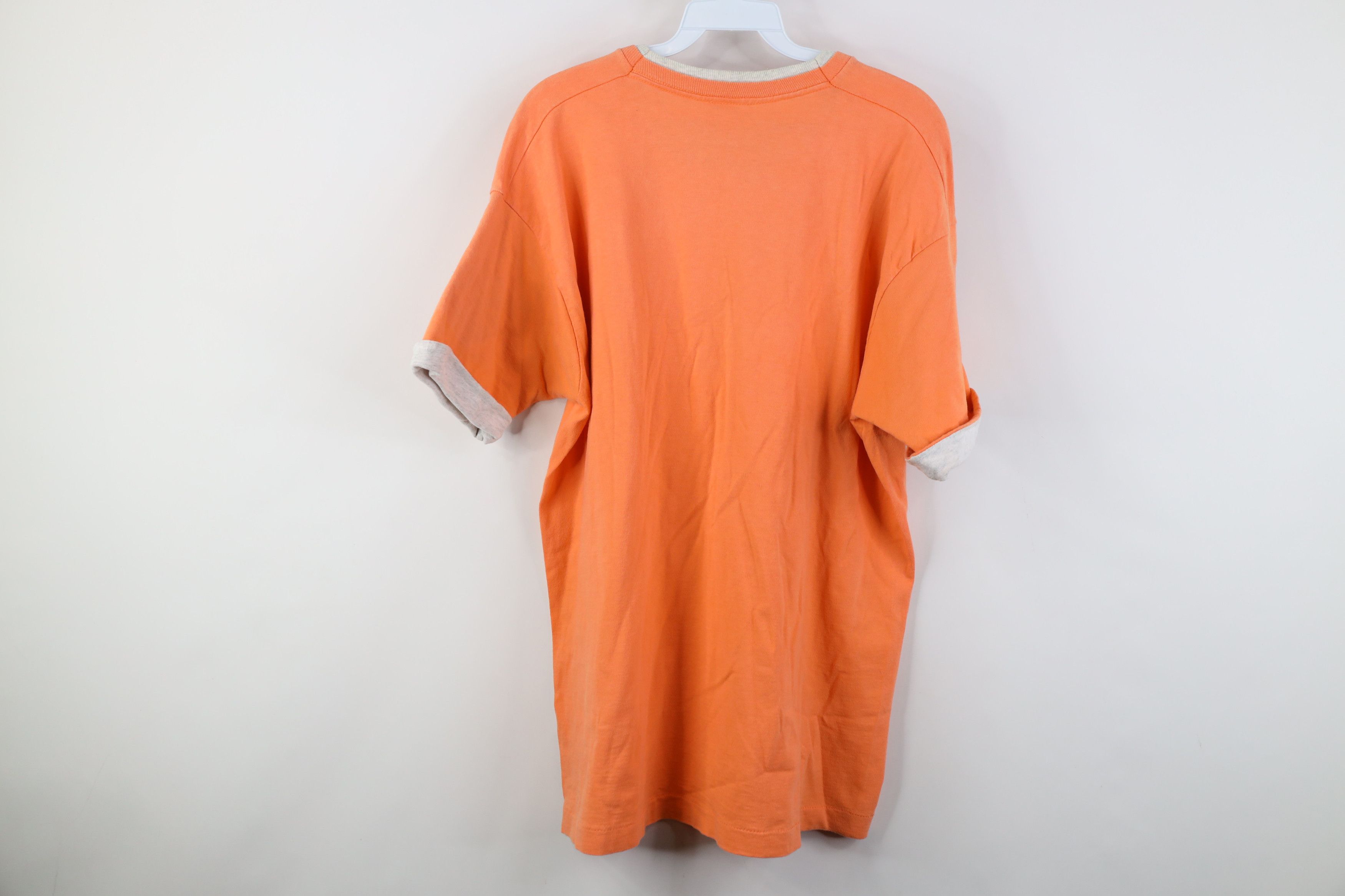Vintage Vintage 90s Streetwear Layered T-Shirt Orange Cotton USA Size US L / EU 52-54 / 3 - 10 Thumbnail