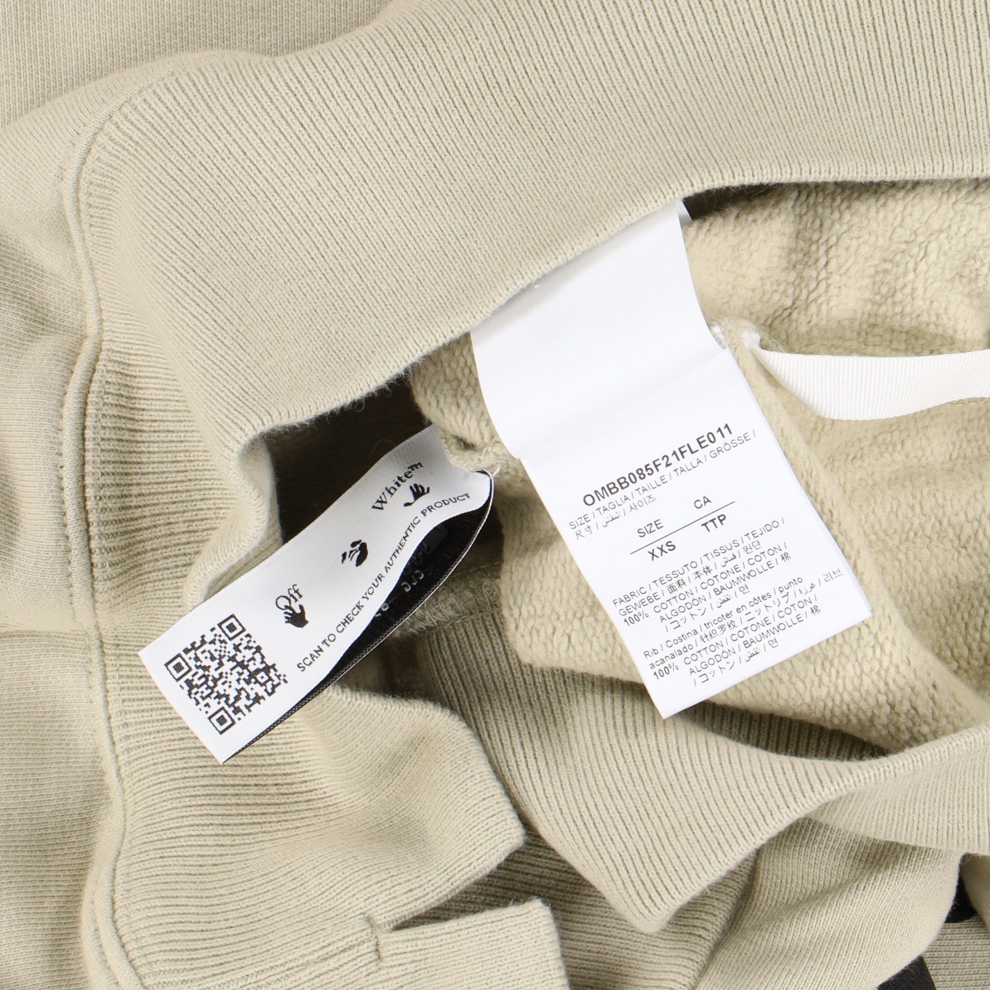 Off-White Beige Bubble Arrows Oversized Skate Hoodie Size US XXS / EU 40 - 8 Thumbnail