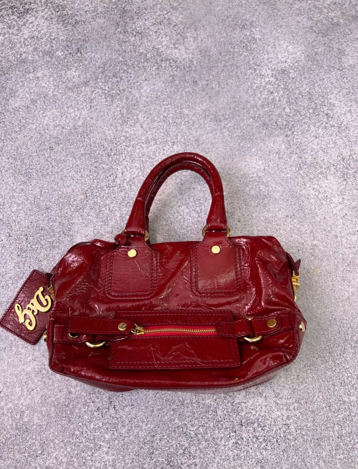 Designer × Dolce & Gabbana × Vintage Vintage D&G Red Patent Leather Front Pocket women’s bag Size ONE SIZE - 3 Thumbnail