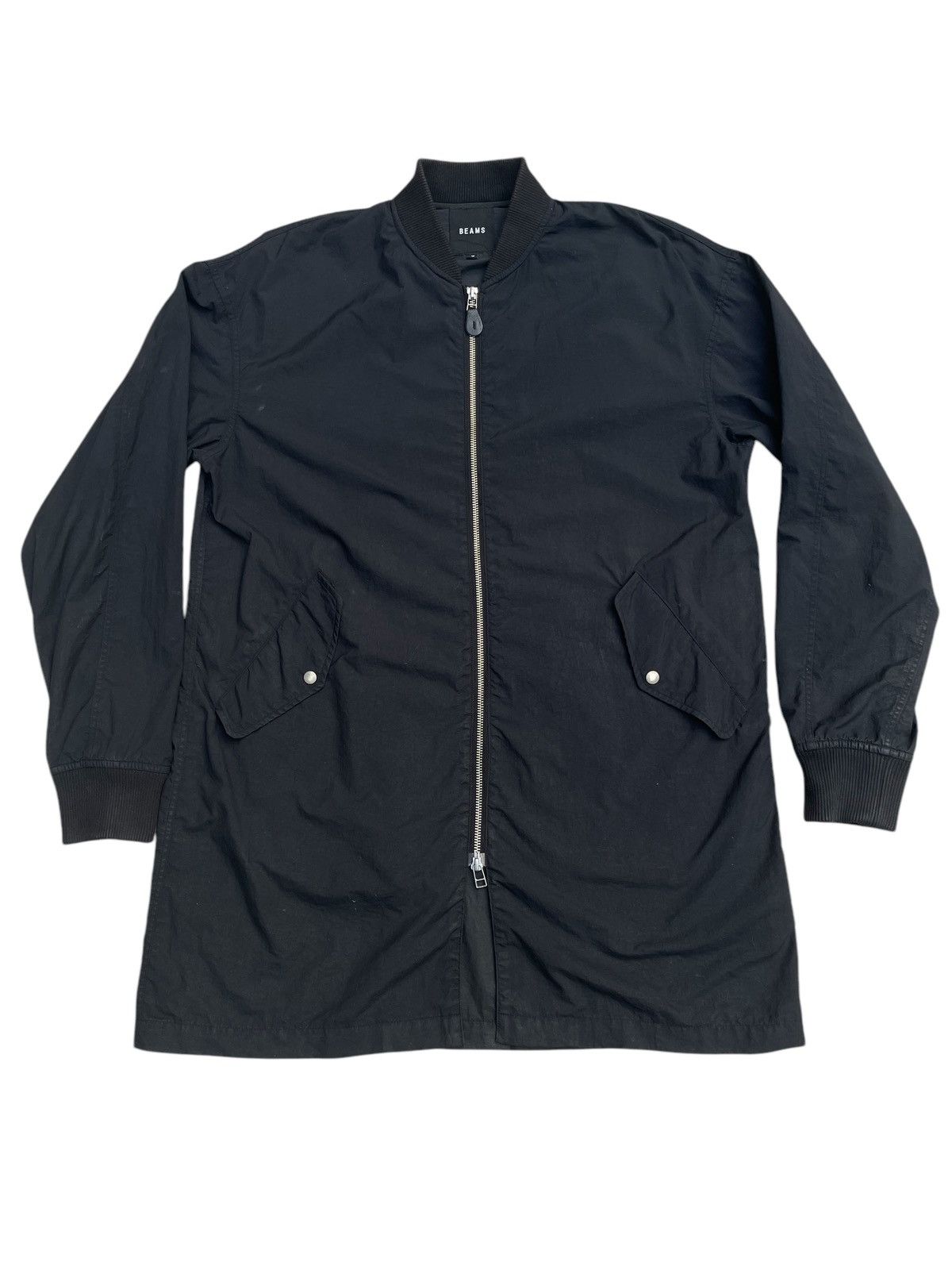 Beams Plus × Japanese Brand Beams Black Bomber Jacket - Lightweight, Ribbed Cuffs & Hem Size US M / EU 48-50 / 2 - 1 Thumbnail